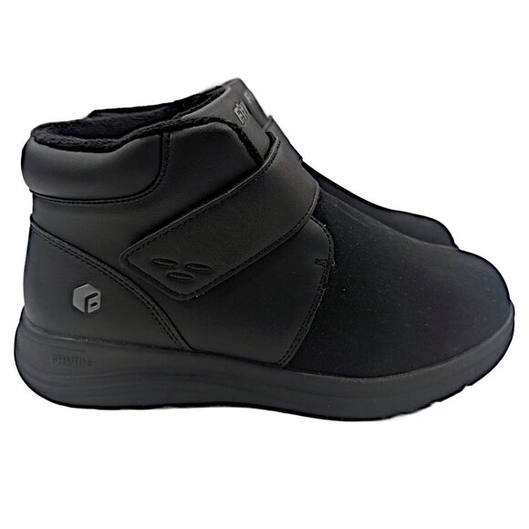 FitVille Marca Women's Size 8 EW Wide Diabetic Black Velco Closure Ankle Boots - Picture 4 of 8